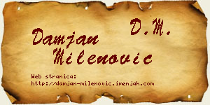 Damjan Milenović vizit kartica